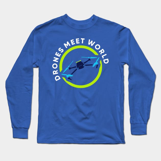 Drones Meet World For Dar Shirts Long Sleeve T-Shirt by FCMNPodcast